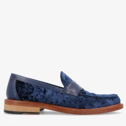 The Fitz Loafer In Deep Azure - Velvet Loafers | Taft