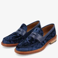 The Fitz Loafer In Deep Azure - Velvet Loafers | Taft