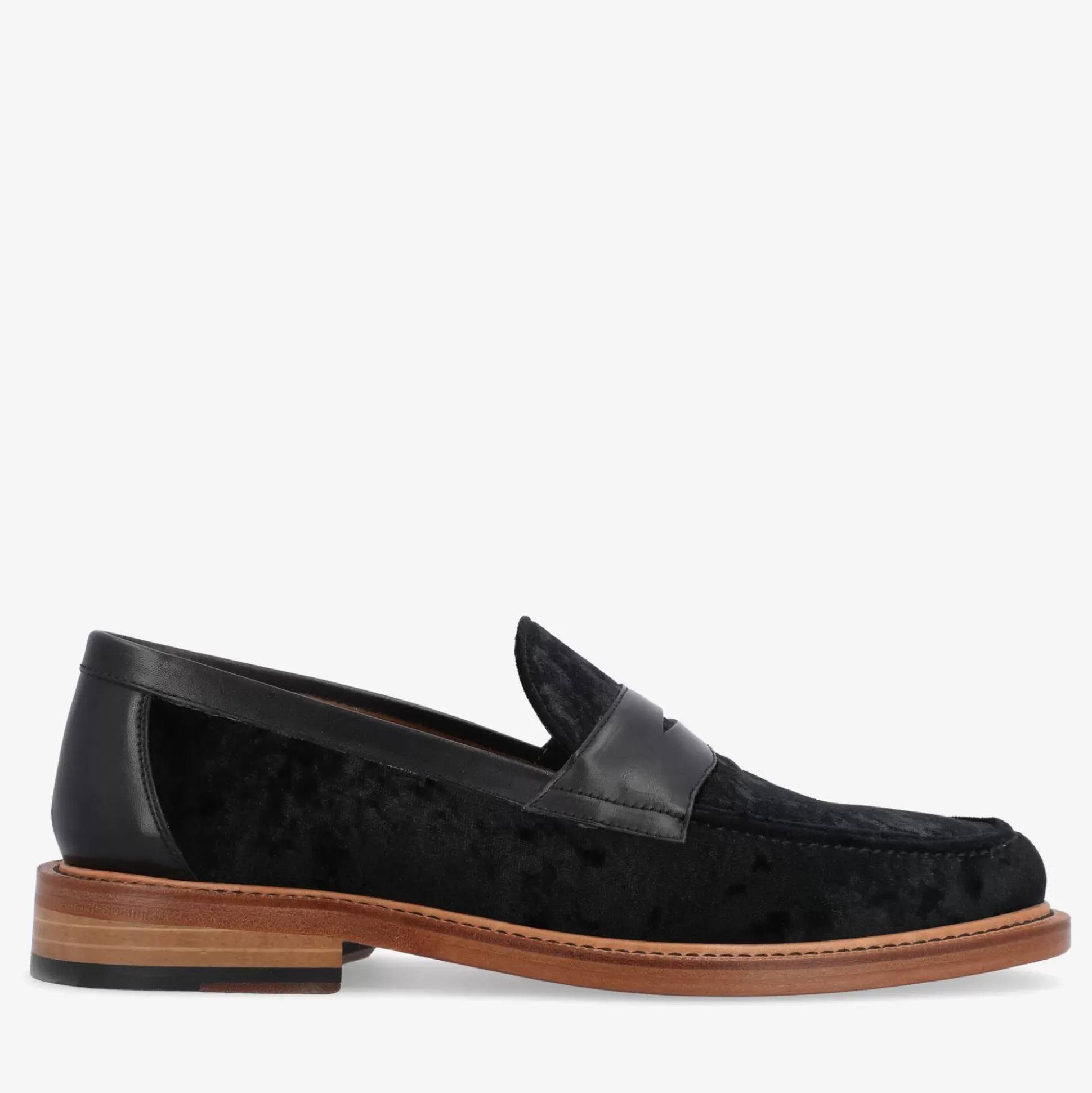 The Fitz Loafer In Midnight - Black Velvet Loafers | Taft