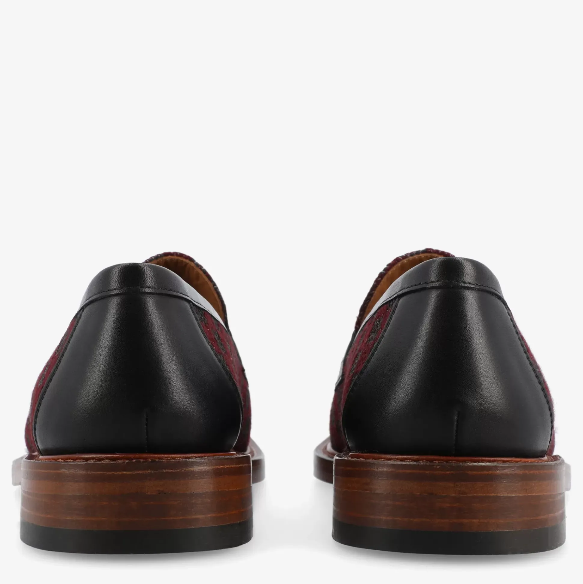 The Fitz Maroon Mens Loafers - Maroon Check | Taft