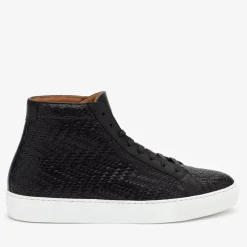 The Hightop Sneaker In Black Woven | Taft