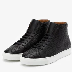 The Hightop Sneaker In Black Woven | Taft