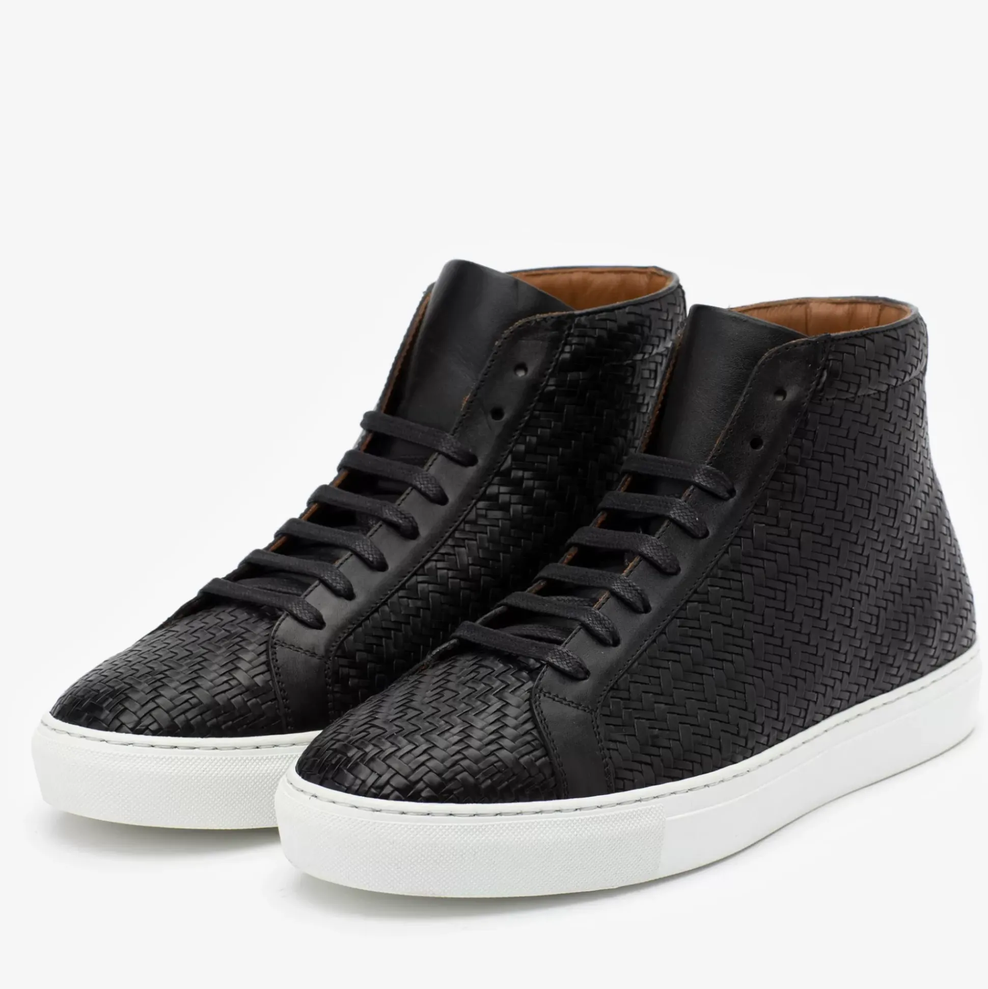 The Hightop Sneaker In Black Woven | Taft