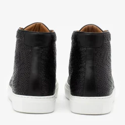 The Hightop Sneaker In Black Woven | Taft