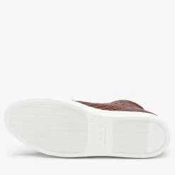 The Hightop Sneaker In Woven Brown Leather | Taft