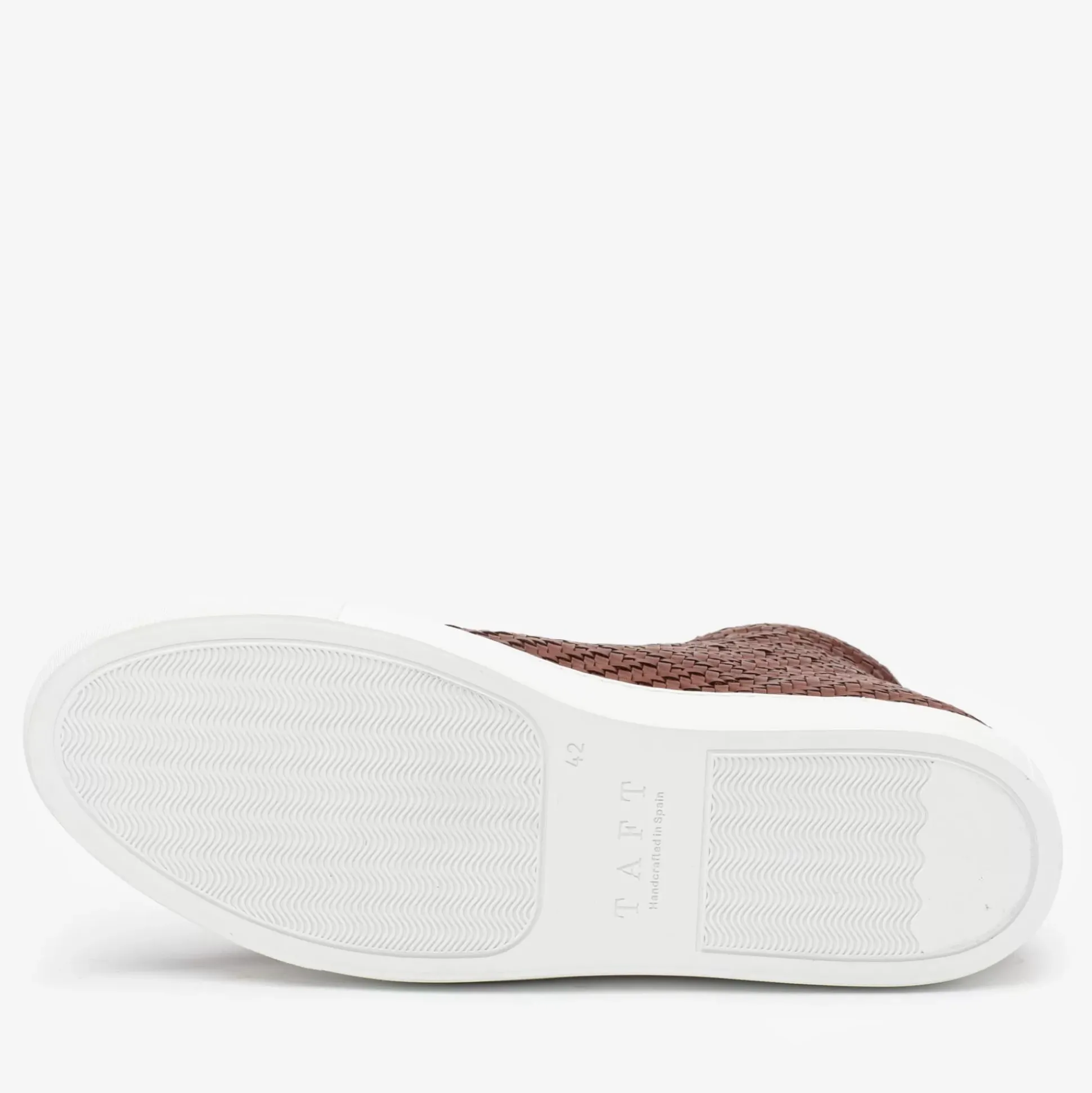 The Hightop Sneaker In Woven Brown Leather | Taft