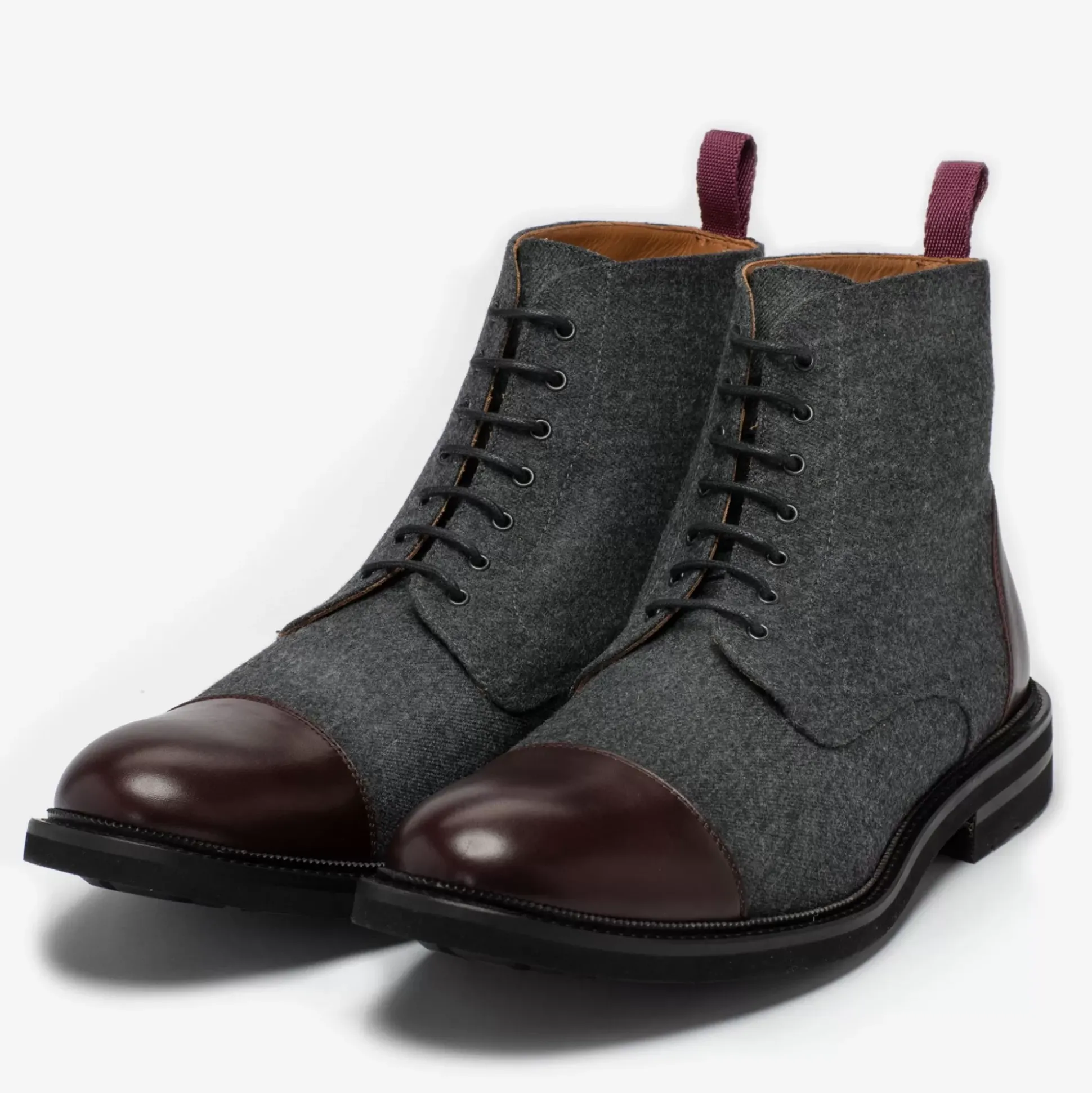 The Jack Boot - Grey / Oxblood Leather | Taft