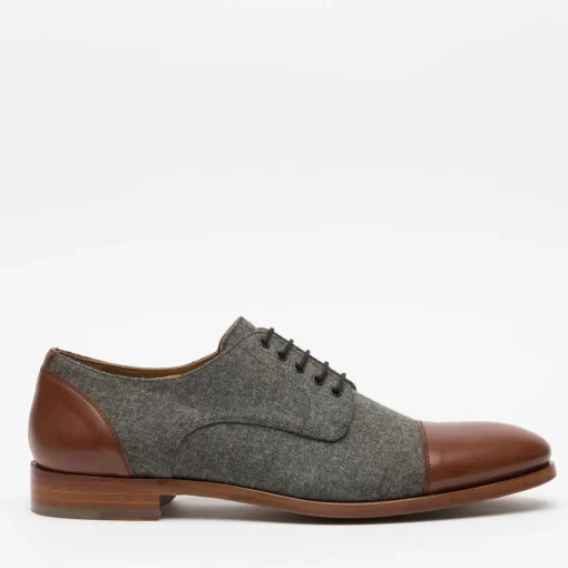 The Jack Shoe - Grey/Brown Leather Shoes | Taft