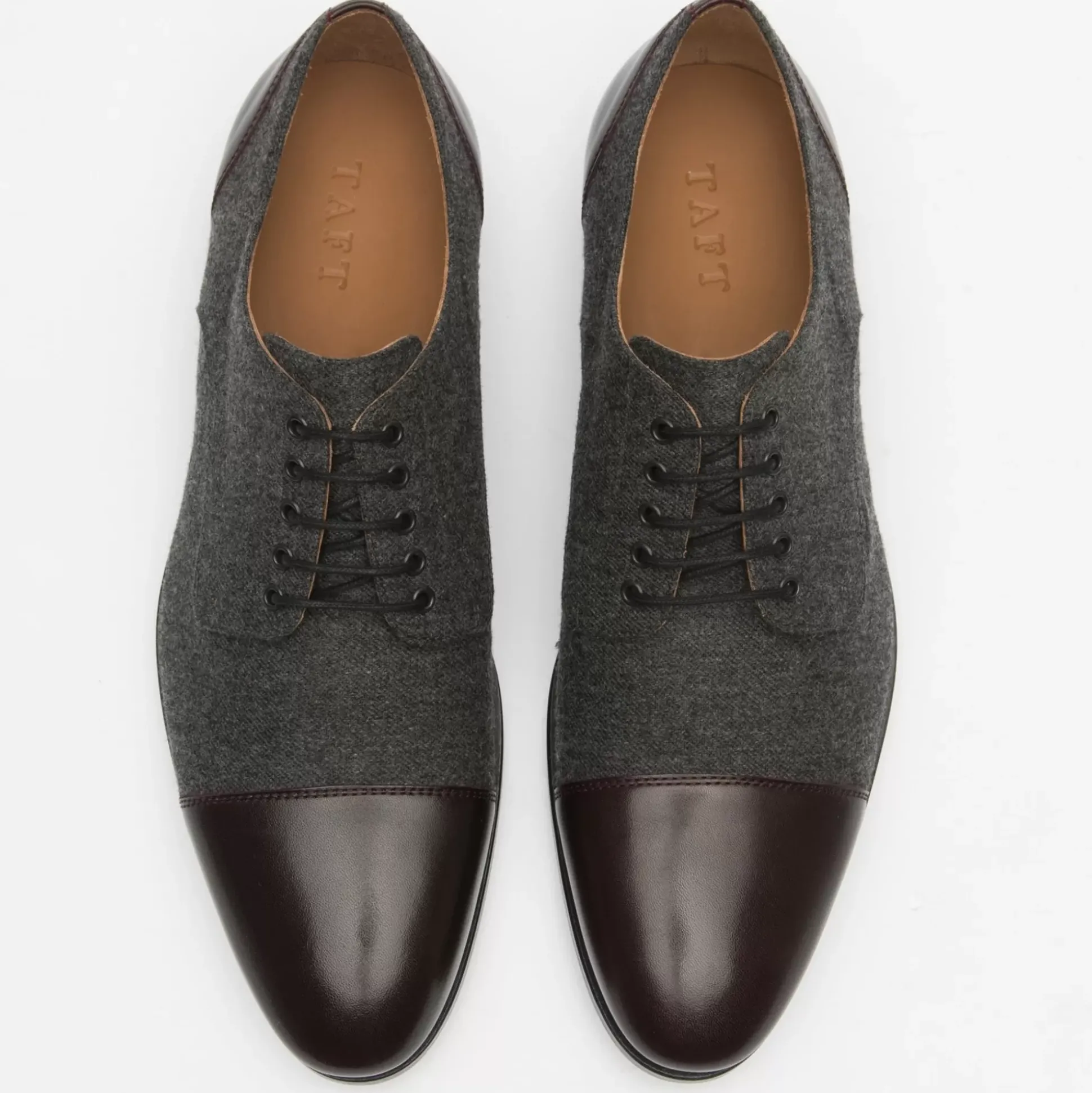 The Jack Shoe In Grey/Oxblood Leather | Taft