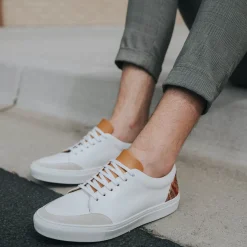 The Klay Sneaker - Red/White Leather Sneakers | Taft