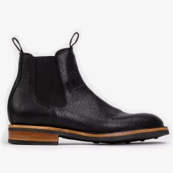 The Legion Boot In Black Bison Leather | Taft