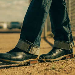 The Legion Boot In Black Bison Leather | Taft