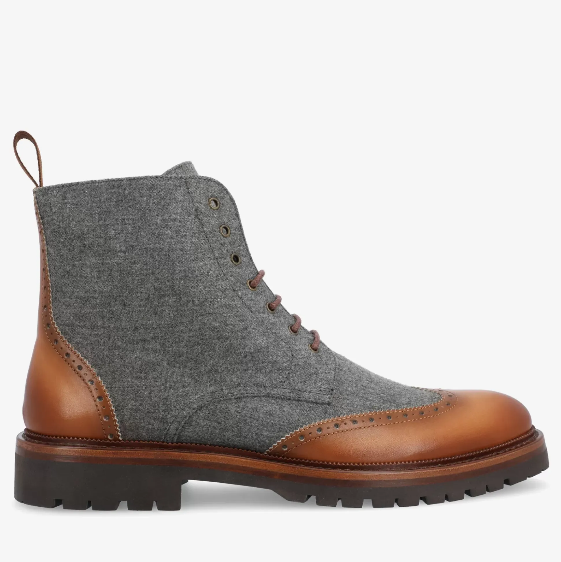 The Livingston Boot In Grey/Brown Wool Boots | Taft