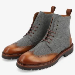 The Livingston Boot In Grey/Brown Wool Boots | Taft