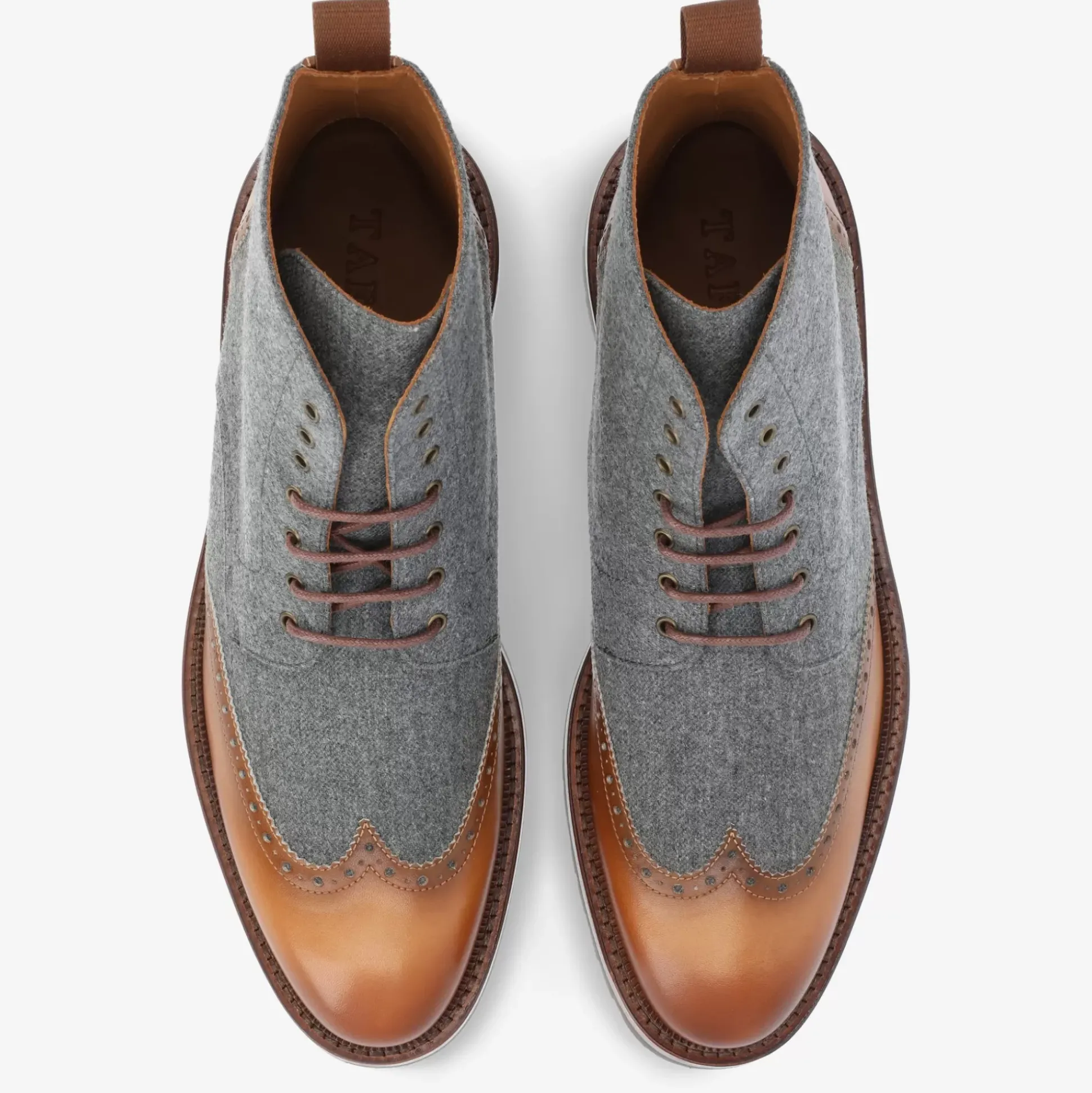 The Livingston Boot In Grey/Brown Wool Boots | Taft