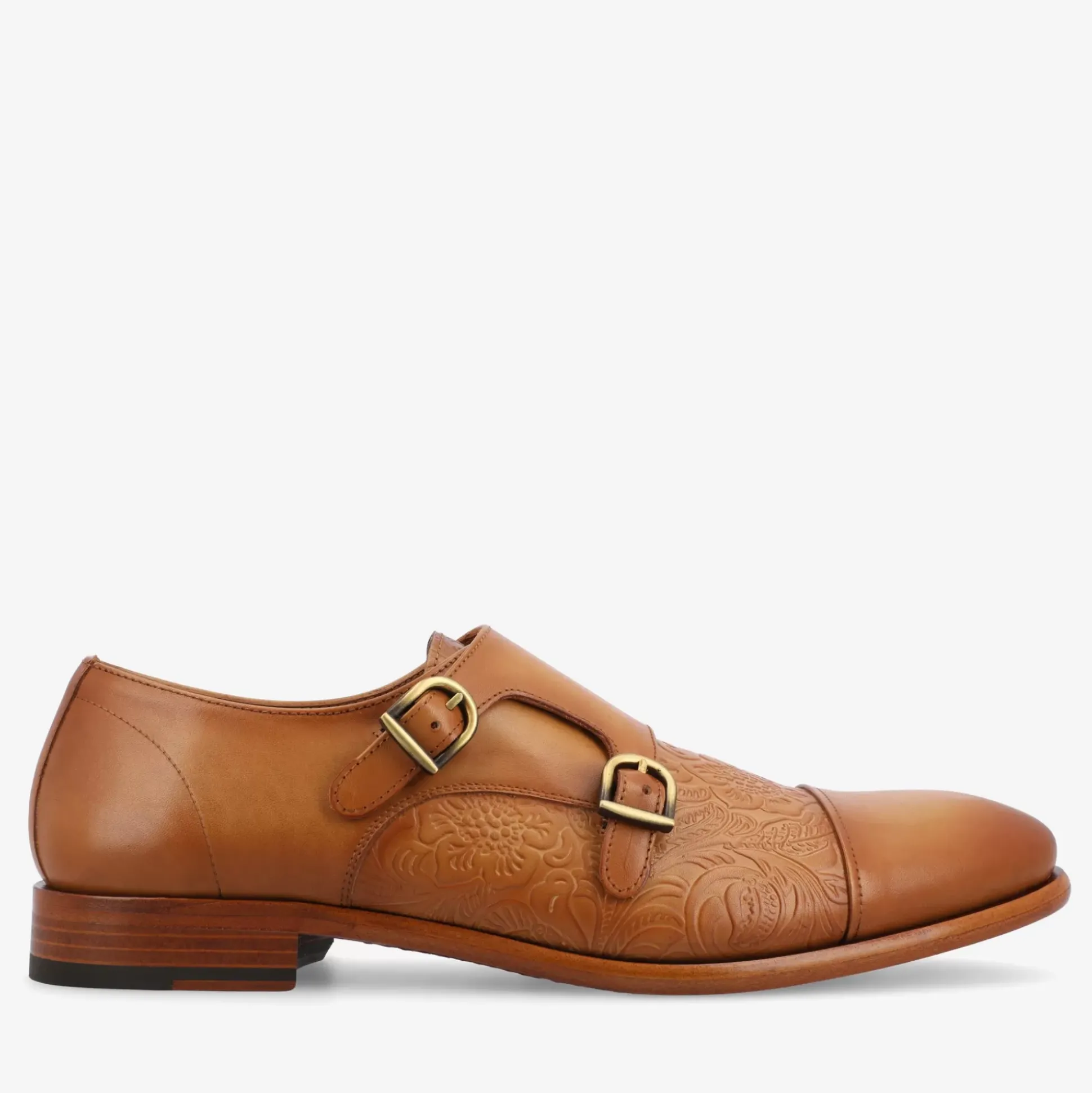 The Lucca Double Monk Strap Shoe In Honey Floral | Taft