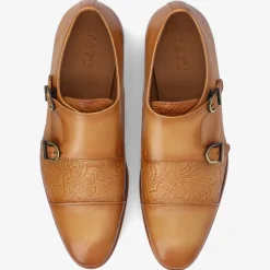 The Lucca Double Monk Strap Shoe In Honey Floral | Taft