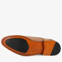 The Lucca Monk Strap Shoe In Brown Woven | Taft