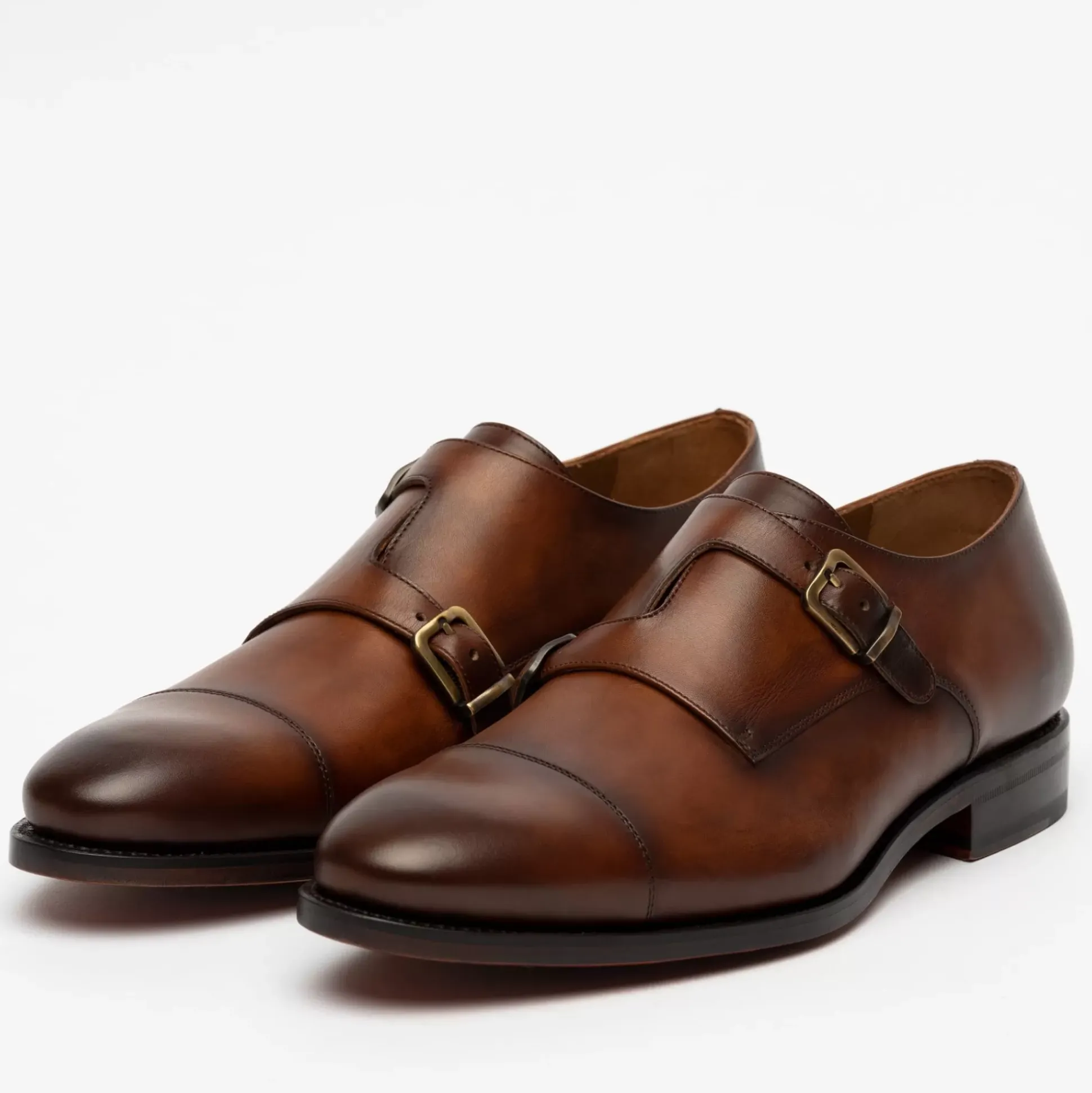 The Prince Shoe In Coffee - Double Monk Strap Shoes | Taft
