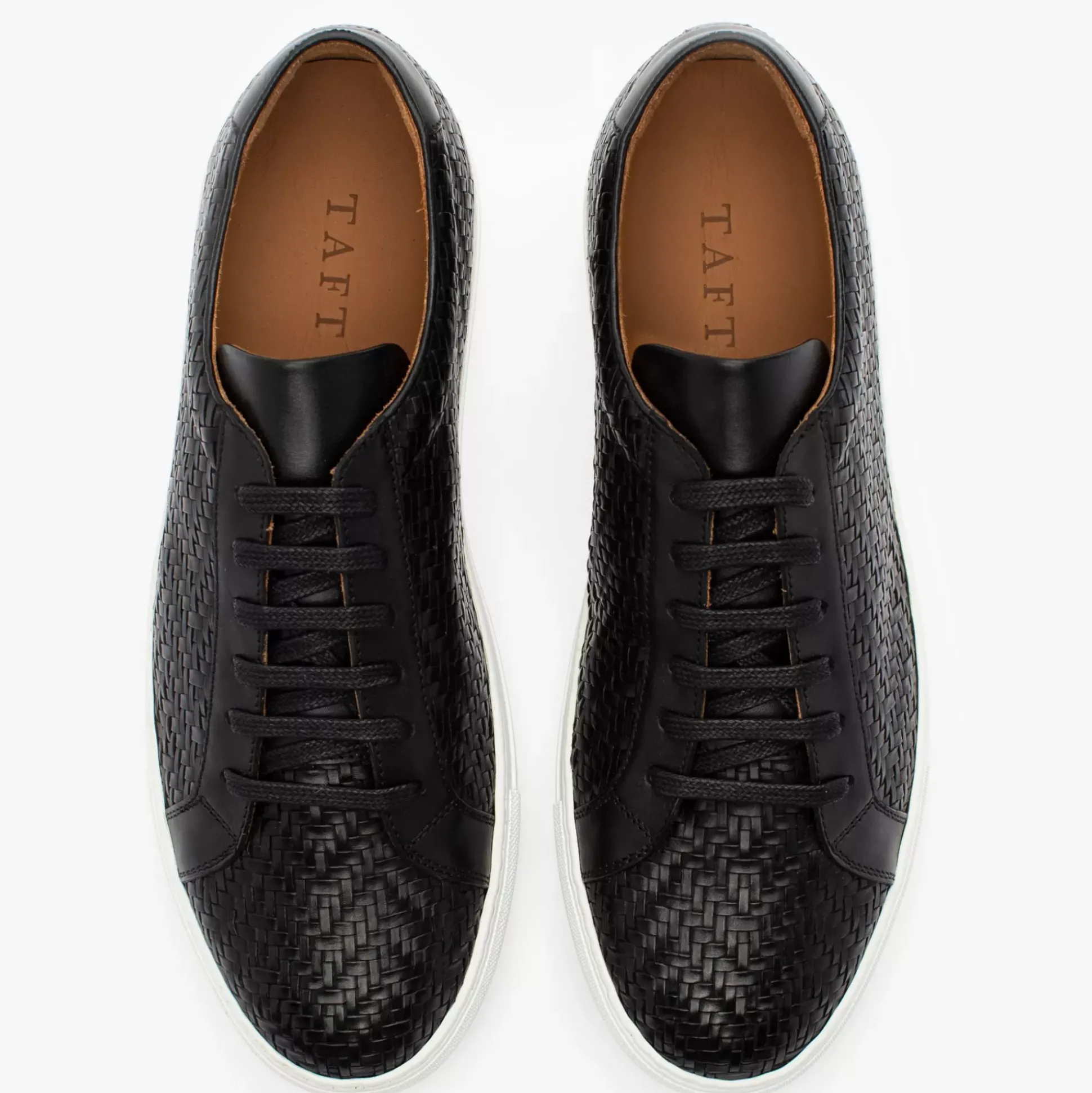 The Sneaker In Black Woven Leather | Taft
