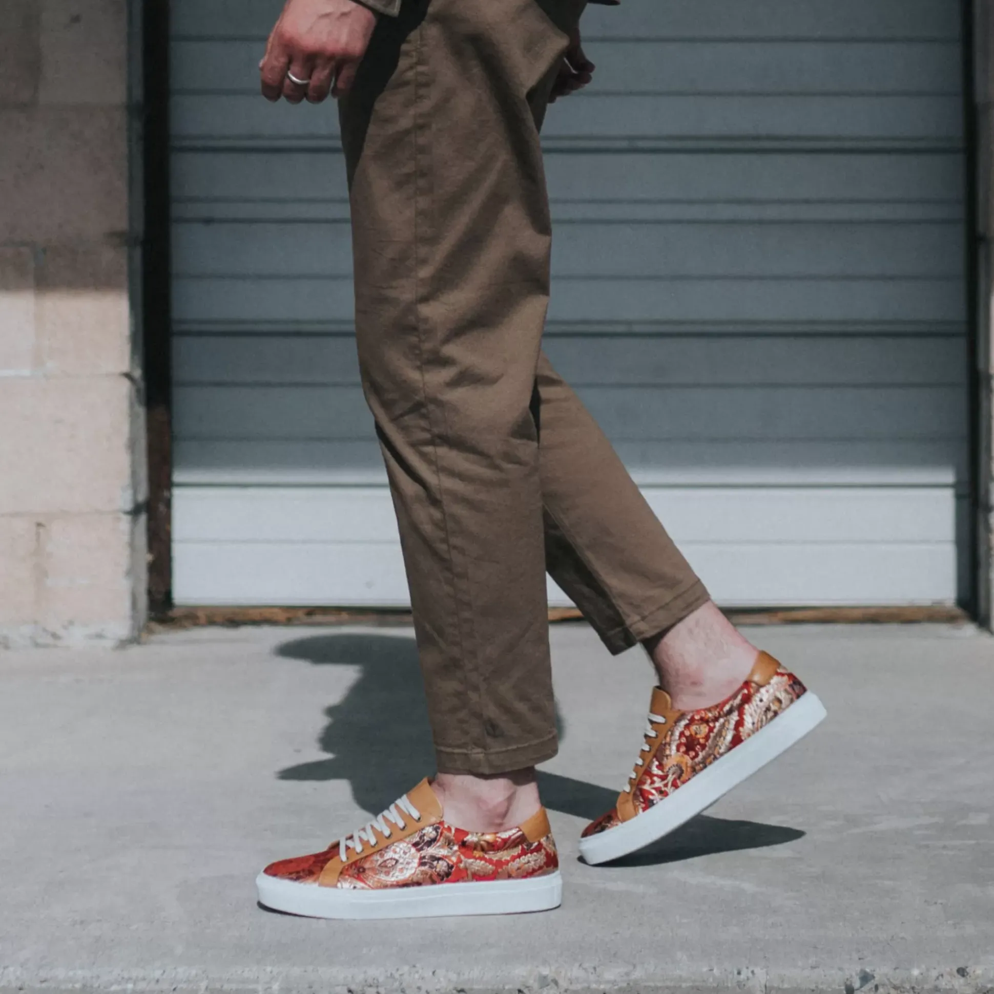 The Sneaker In Red Paisley - Unique Sneakers | Taft