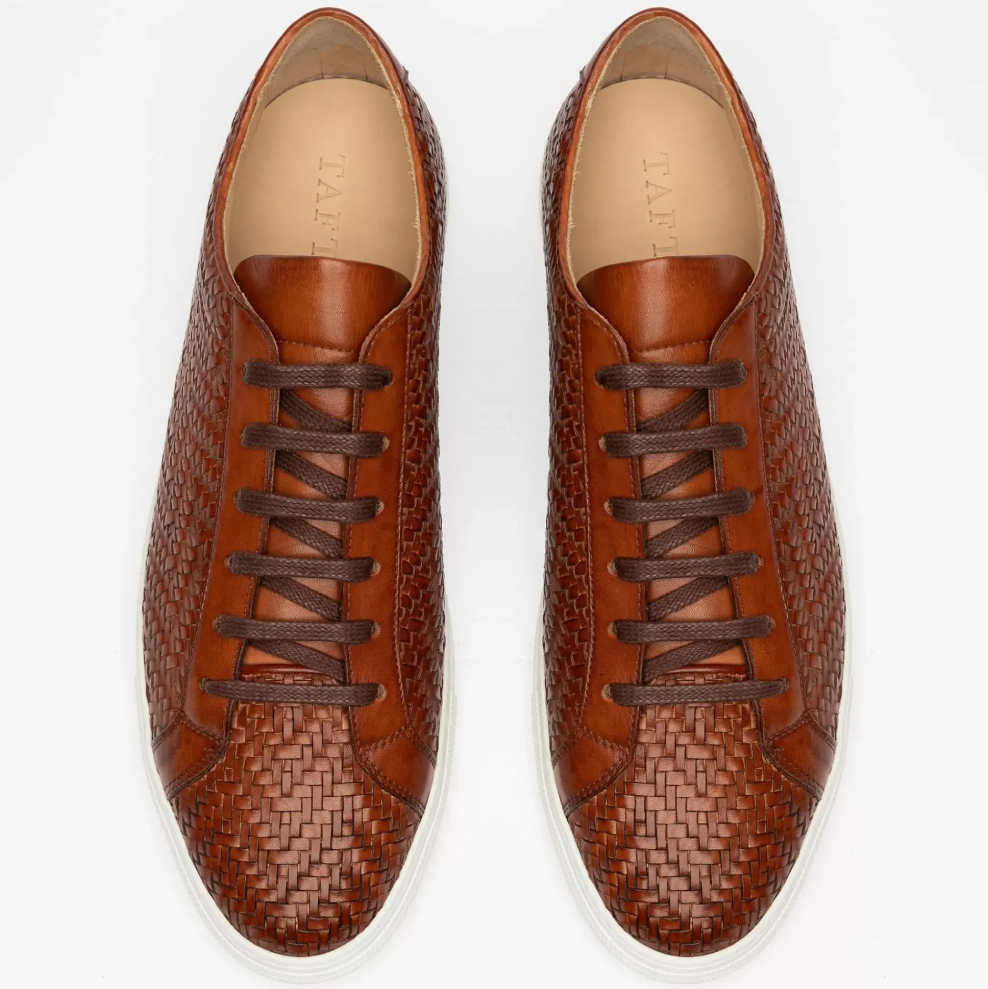 The Sneaker In Woven Brown Leather | Taft