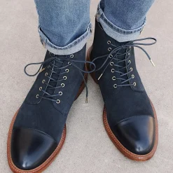 The Troy Boot - Navy Suede Boots | Taft