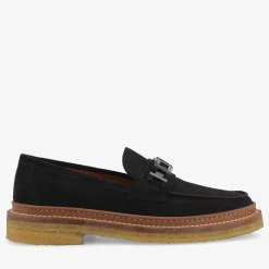 The Verona Loafer In Black - Black Suede Loafer | Taft