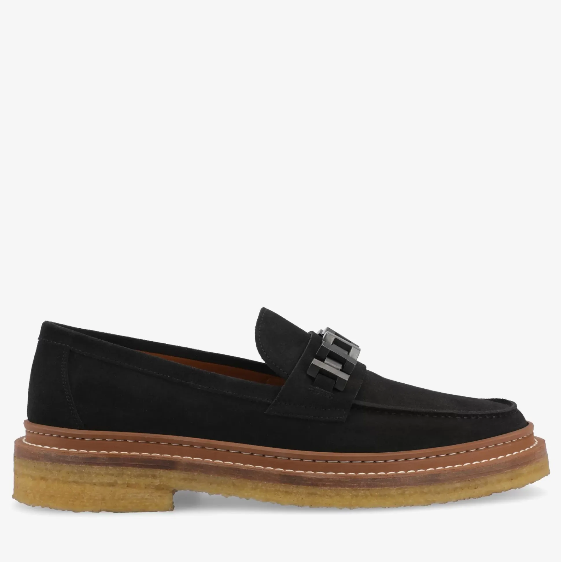 The Verona Loafer In Black - Black Suede Loafer | Taft
