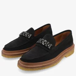 The Verona Loafer In Black - Black Suede Loafer | Taft